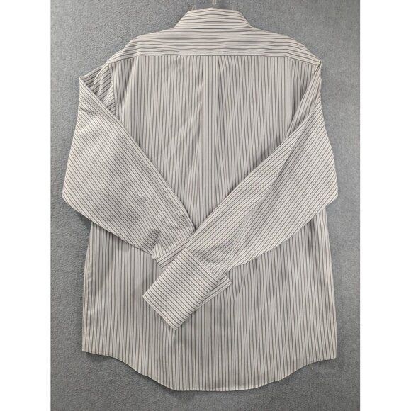 Brooks Brothers Shirt Mens 16.5 34 Blue Gray Striped Regular Fit Non Iron Supima - Picture 6 of 9